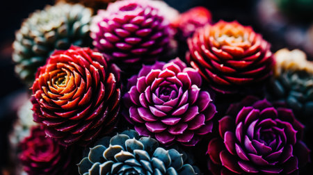 Vibrant succulent flowers in bloomの素材