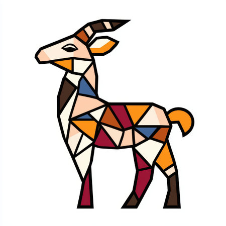 Colorful abstract deer illustrationの素材