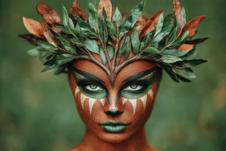Vibrant nature-inspired face artの素材