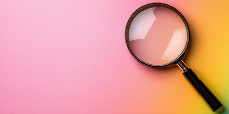 magnifying glass on colorful backgroundの素材