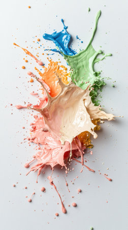 Colorful paint splatter abstract art backgroundの素材