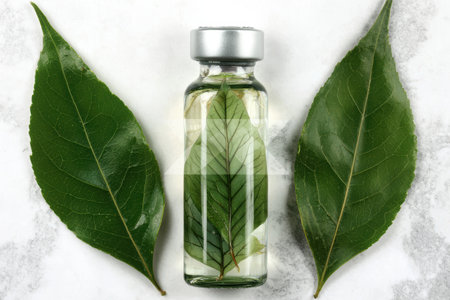natural herbal extract in glass bottleの素材