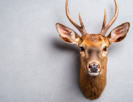 Close-up portrait of a majestic deer with impressive antlersの素材