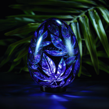 Mystical glass orb in a lush jungle settingの素材