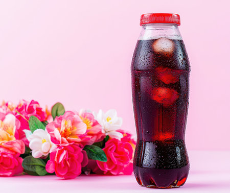 refreshing berry soda with floral bouquetの素材