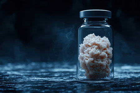 Mysterious glass jar with smoky white substanceの素材