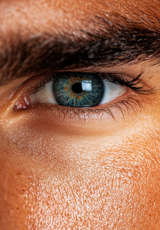 Closeup of a human eye with vibrant irisの素材