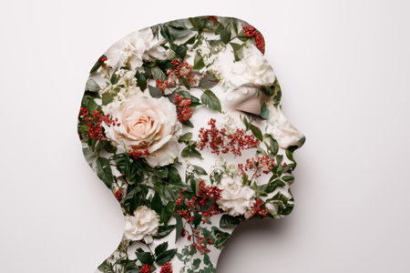 floral profile portraitの素材