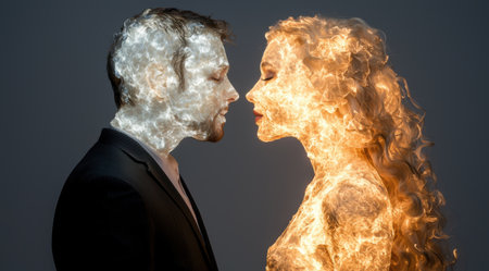 Fiery Encounter: Contrasting Energies Collideの素材