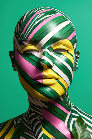 Vibrant tropical makeup portraitの素材