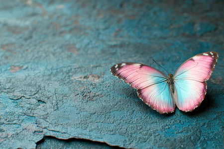 Vibrant butterfly on textured backgroundの素材