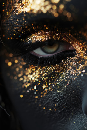 Glittering golden eye makeupの素材