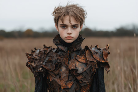 mysterious figure in a fieldの素材