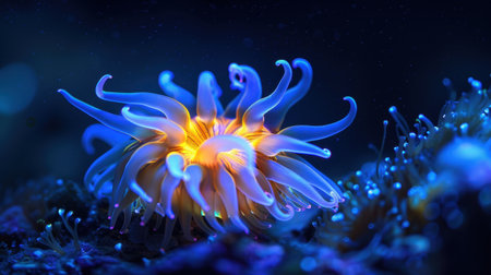Vibrant underwater sea anemoneの素材