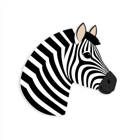 Stylized zebra head illustrationの素材
