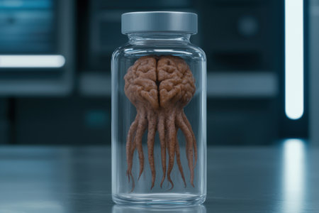Preserved human brain in glass jarの素材