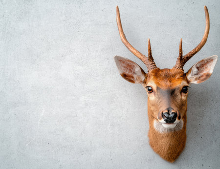 Deer head mounted on wallの素材