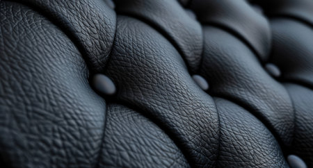 close-up of black leather textureの素材