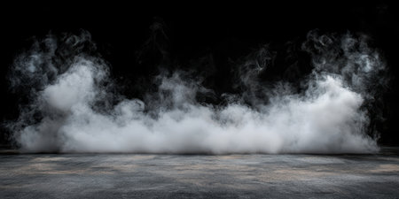 Mysterious smoke and fog in dark backgroundの素材