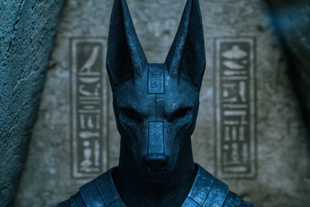 Mysterious ancient egyptian deity statueの素材