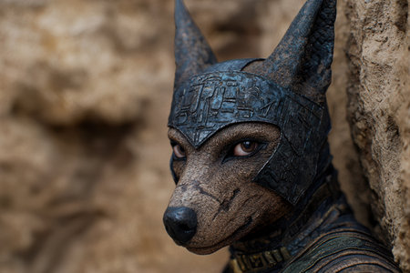 ancient egyptian statue of anubisの素材