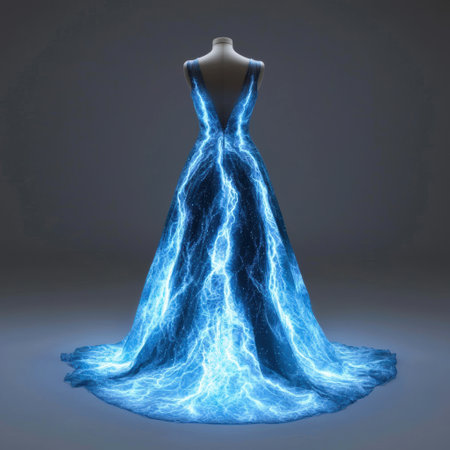 Glowing blue dress with lightning effectの素材