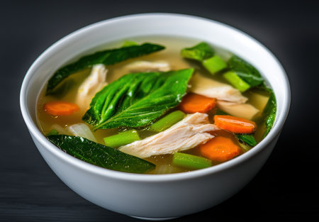 Delicious homemade chicken noodle soupの素材