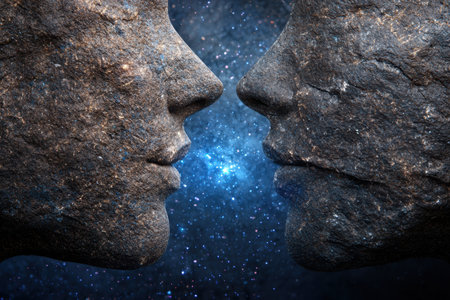 Glowing crevice in rocky landscapeの素材