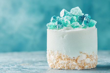 Delicious dessert with turquoise crystalsの素材
