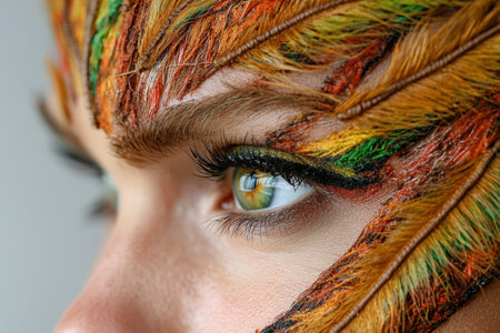 Vibrant feathered eye makeupの素材