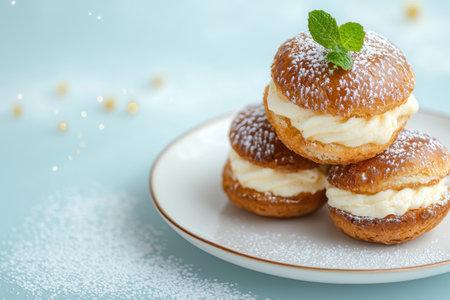 Delicious cream-filled pastry dessertの素材