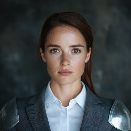 Serious business woman with confident expressionの素材