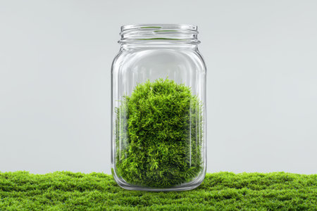 Preserved moss in a glass jarの素材