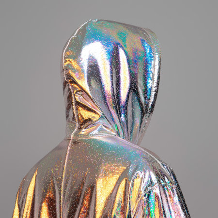 Iridescent holographic abstract figureの素材