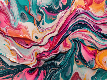 vibrant abstract fluid art paintingの素材