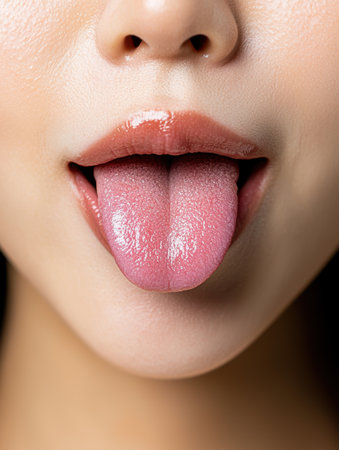 close-up of a person's lipsの素材