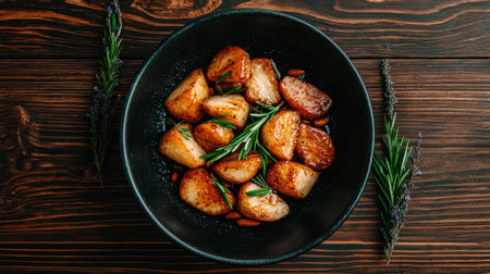 Roasted potatoes with herbs and spicesの素材