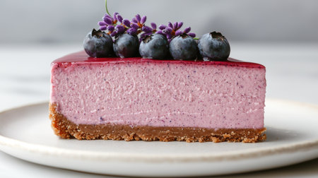 delicious homemade blueberry cheesecake dessertの素材