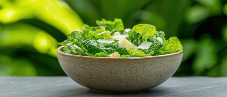 Fresh green salad in a bowlの素材