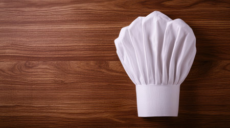 chef's hat on wooden backgroundの素材