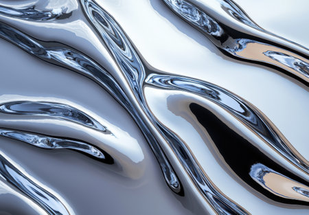 Flowing chrome abstract backgroundの素材