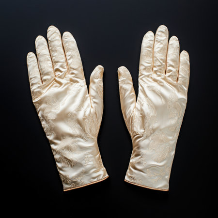 elegant floral embroidered glovesの素材