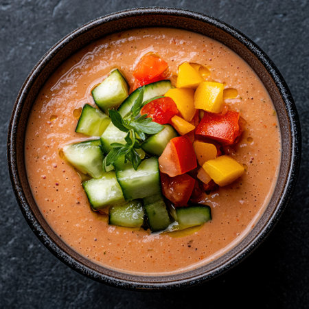 Healthy vegetable soup with fresh ingredientsの素材