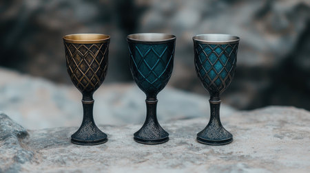 Ornate goblets with intricate designsの素材