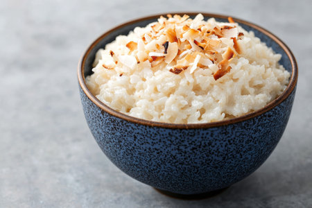 Delicious coconut rice in a bowlの素材