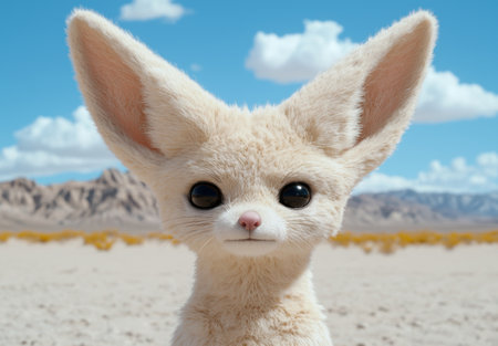 Cute desert fox close-upの素材