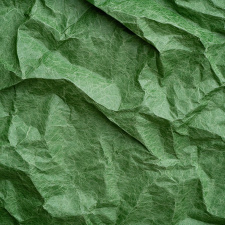 crumpled green paper texture backgroundの素材