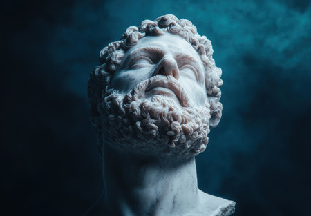 Dramatic portrait of a classical sculptureの素材
