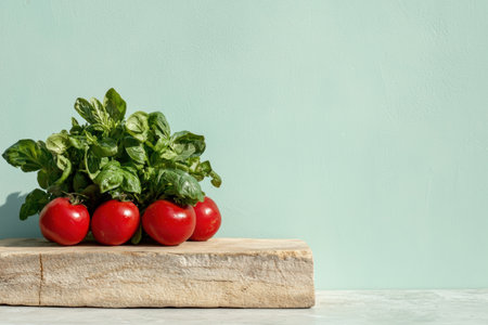 fresh organic vegetables on wooden tableの素材