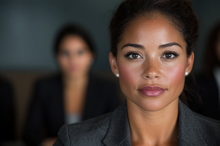 Confident professional woman with serious expressionの素材